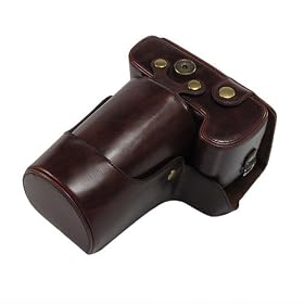 ZuGadgets Dark Brown Luxurious PU Leather Camera Case Bag Holder Holsters for Canon EOS 5D Mark III (7655-4)
