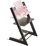 ストッケ トリップトラップ チェアセット チェア:ヘイジーグレー ベビーセット:ソフトピンク クッション:ピンクシェブロン 【3個口】