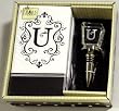 Gift Set of 30 Monogram Paper Guest Towels and 1 Monogram Glass Winestopper - U Gift Set of 30 Monogram Paper Guest Towels and 1 Monogram Glass Winestopper - U