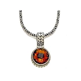 4.85 cttw Silver and 18kt Yellow Gold Genuine Citrine Necklace by Effy... by Finejewelers
