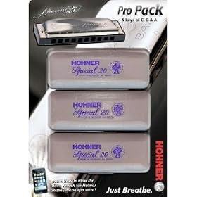 Hohner Special 20 Harmonica 3 piece Pro Pack keys of G,C,A
