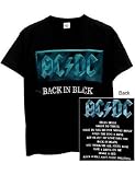 AC/DC blue logo T-shirt 'Back In Black' 2-sided black tee [Apparel]