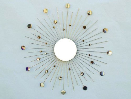 Ashton Sutton Wall Mirror, Silver Rays And Discs