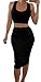 Hqclothingbox Women Sleeveless Sexy 2 Pieces Bodycon Bandage Evening Dress