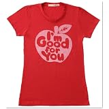 MIGHTY FINE(マイティ ファイン) レディース Tシャツ APPLE GOOD FOR YOU