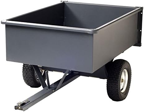 15 cubic ft. Steel Trailer Dump Cart 1200 lbs Capacity - Gray