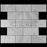 Carrara Marble Italian White Bianco Carrera 3x6 Marble Subway Tile Honed