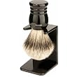 Edwin Jagger Super Badger Hair Handmade Imitation Ebony Small Shaving Brush with Drip Stand
