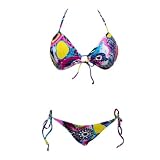 Bikini Set Pushup Bandeau Multi-Colored Top & Bottom