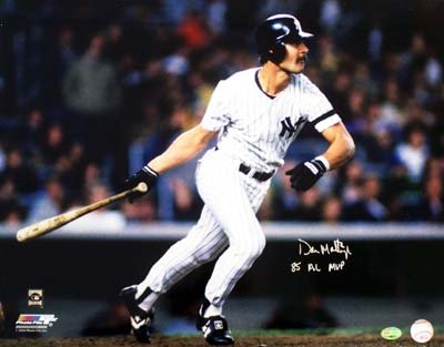Don Mattingly New York Yankees MLB Hand Signed 16x20 Photograph Batting Home Jersey with 1985 AL MVP Inscription