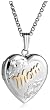 Sterling Silver and 14k Gold "Mom" Heart Locket, 18"