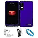 Magic Blue 2 Piece Protective Snap-On Hard Case Cover for Motorola Droid 3  ....