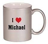 I Love/Heart Michael Coffee Mug Metallic Silver 11 oz