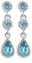 10k White Gold Blue Topaz Drop Earrings