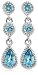 10k White Gold Blue Topaz Drop Earrings
