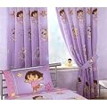 Childrens/Kids Girls Dora The Explorer Curtains Set with Tie Backs