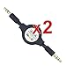 2 Pcs Of Retractable 3.5mm Aux Auxiliary Cord For Ipod, Mp3 