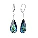 SCER543 Bremuda Blue Genuine Crystals Sterling title=