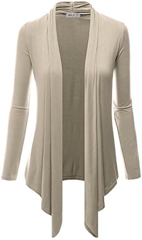Doublju Women Solid Color Interlock Womens V-Neck Button Down Solid Sweater Mocha Cardigan,XXX-Large,3XL