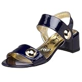Tibi Women's Philo 2 Strap Low Heel Sandal,Blue Patent,8 M US