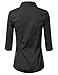 Women's Collared Button Down Dress Shirt with 3/4 Sleeves