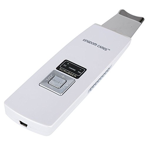 KINGDOMCARES Ultrasonic Cordless Skin Scrubber Rechargeable Spatula & Infusion Exfoliation Vibration Anti-Age Ionic Function Face Cleaner Mini SPA Portable Gentle Peel Dermabrasion Skin Rejuvenation
