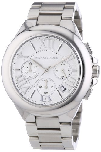 Michael Kors MK5719 - Reloj cronógrafo de cuarzo para mujer, correa de acero inoxidable color plateado (cronómetro)