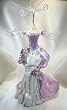 Victorian Party Dress Gown Purple Flower Mannequin Jewelry Stand