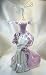 Victorian Party Dress Gown Purple Flower Mannequin Jewelry Stand