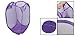 uxcell Household Dirty Clothes Laundry Folding Mesh Bag Basket Holder Purple