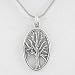 Oval Tree of Life Pendant in Sterling Silver on 16" Rhodium and Sterling Snake Chain, #8513