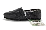 TOMS Women's TOMS GLITTER CLASSICS CASUAL SHOES 7.5 (BLACK GLITTER)