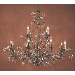 Circeo Twelve Light Candle Chandelier in Deep Rust by Elk
