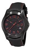 Gucci G Timeless Black Dial and Techno Leather Strap Mens Watch YA126224