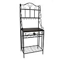 Lisbon Bakers Rack Storage Unit - Black