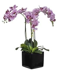 Artificial Triple-stem Phalaenopsis Orchid Arrangement Lavender