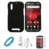 Black Hard Plastic Protector Case Cover for Motorola Droid Bionic XT865 (Ve ....