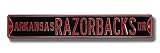 ARKANSAS RAZORBACKS 'ARKANSAS RAZORBACKS AVE' Black AUTHENTIC METAL STREET SIGN (6' X 36')
