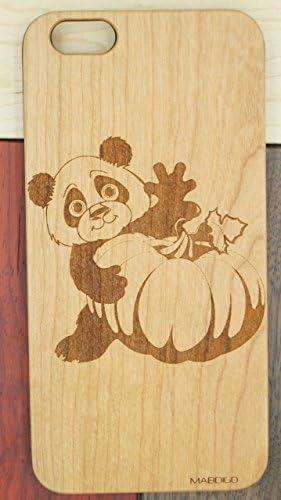 Panda Pumpkin Phone Case Iphone 5 Iphone 5s Wood Case Cell Phone Wooden Phone Case (iPhone 5/5S)