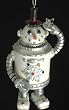 Vintage Retro Snowman Robot Christmas Ornament
