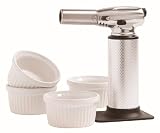 Messermeister Cheflamme Culinary Torch with 4 White Ramekins