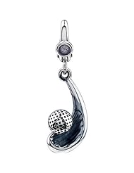 Sterling Silver Golf Club and Ball Charm Dangle