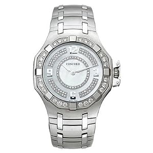 Concord 0310769 Saratoga White Mother-of-Pearl and Diamonds Dial 18K White Gold Ladies Watch