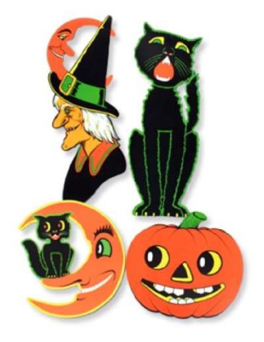 Retro Halloween 70's Decorations Die Cut (Set of 4)