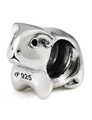 Sterling Silver Guinea Pig Ohm Bead Charm whf073