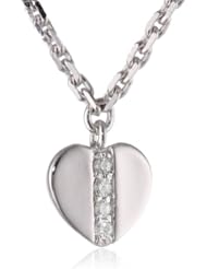 ELLE Jewelry Micro Pave Cubic Zirconia Heart Necklace, 18"
