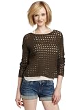 BCBGeneration Women's Crochet Relaxed Pullover