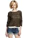 BCBGeneration Women's Crochet Relaxed Pullover, Earth, Small