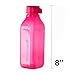 Tupperware ECO Square Water Bottle 16 Oz - Fuchsia Pink.
