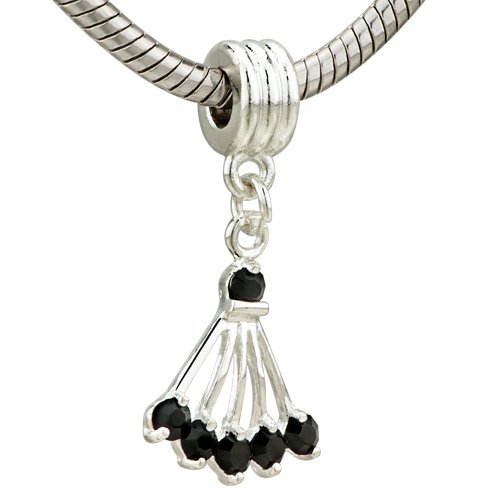 Black Birthstone Sector Crystal Dangle Bead - Pandora Charm & Bracelet Compatible